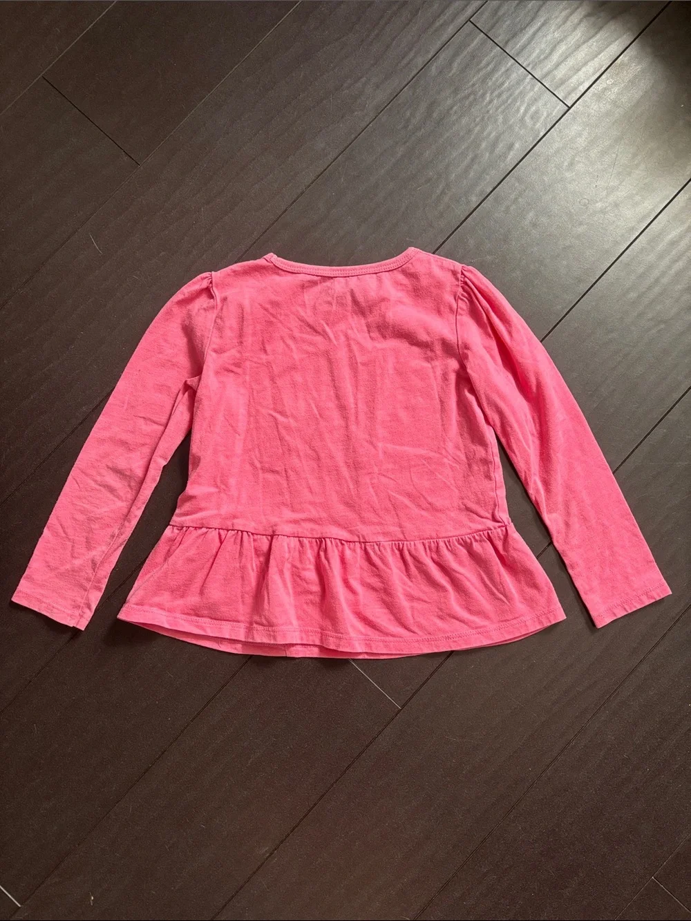 Carter's Girls Long-Sleeve Red & Pink Peplum Tops with Fun Graphics